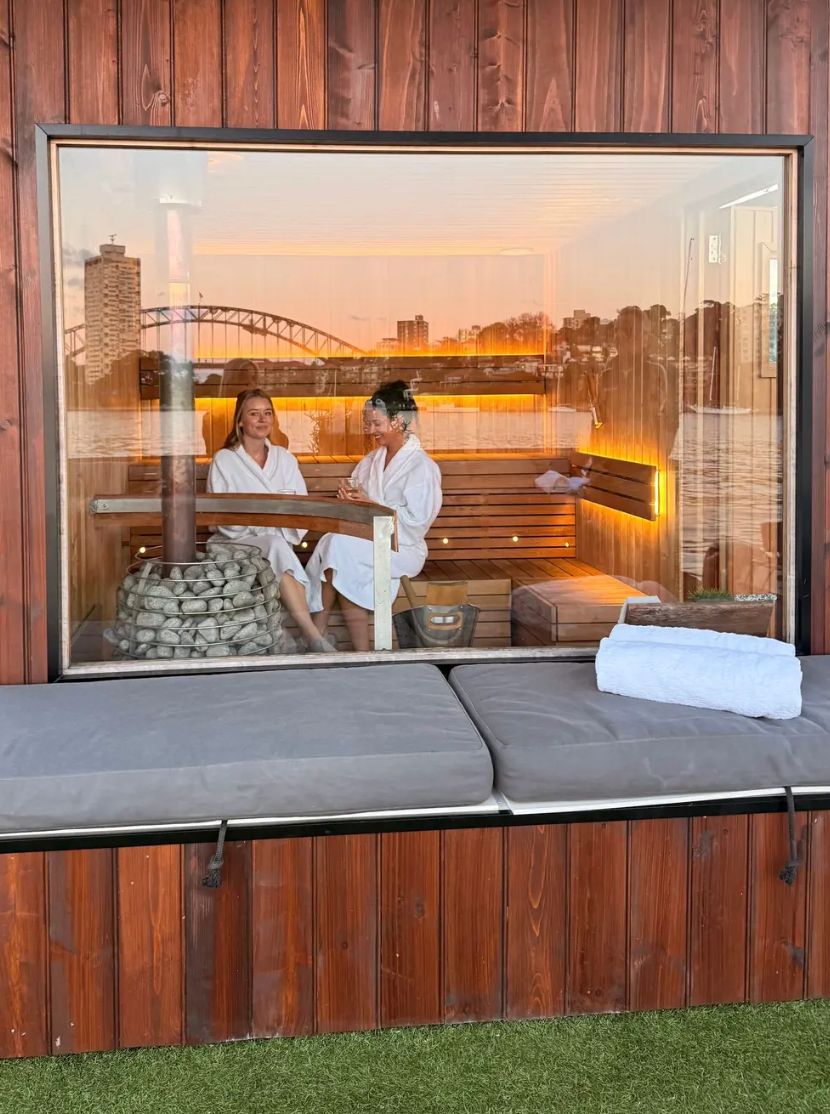 Floating sauna aboard the ARK on Sydney Harbour